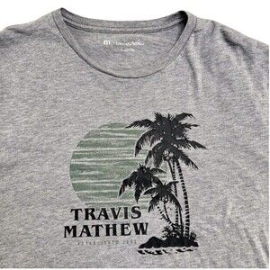 TravisMathew Por Favor Graphic Tee Size Large Heather Grey